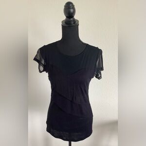 INC International Concepts Black Layered Blouse